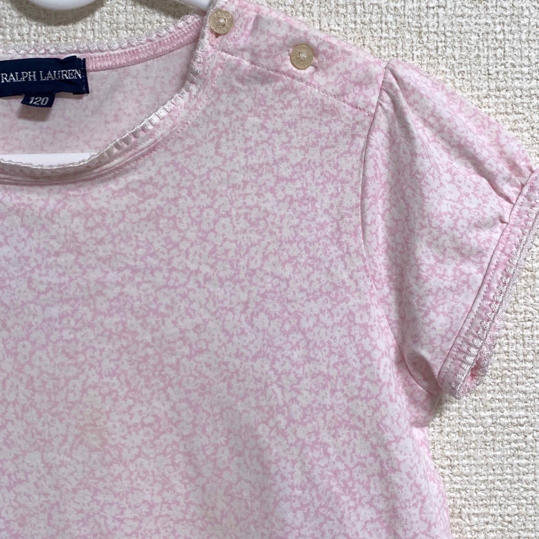 Ralph Lauren(ラルフローレン)のラルフローレン 半袖 Tシャツ 子供服 キッズ 女の子 120 ピンク 日本製 キッズ/ベビー/マタニティのキッズ服女の子用(90cm~)(Tシャツ/カットソー)の商品写真