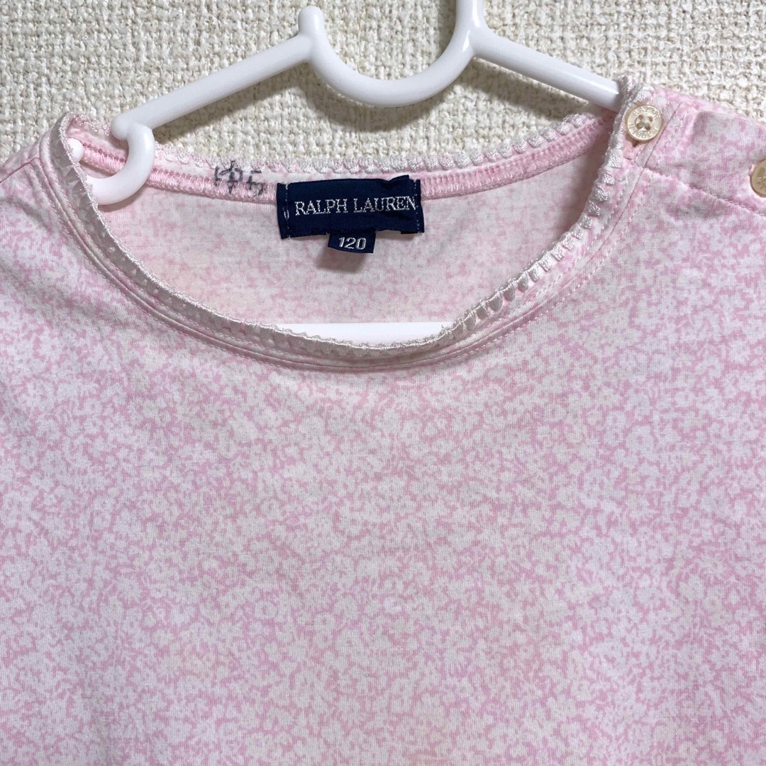 Ralph Lauren(ラルフローレン)のラルフローレン 半袖 Tシャツ 子供服 キッズ 女の子 120 ピンク 日本製 キッズ/ベビー/マタニティのキッズ服女の子用(90cm~)(Tシャツ/カットソー)の商品写真