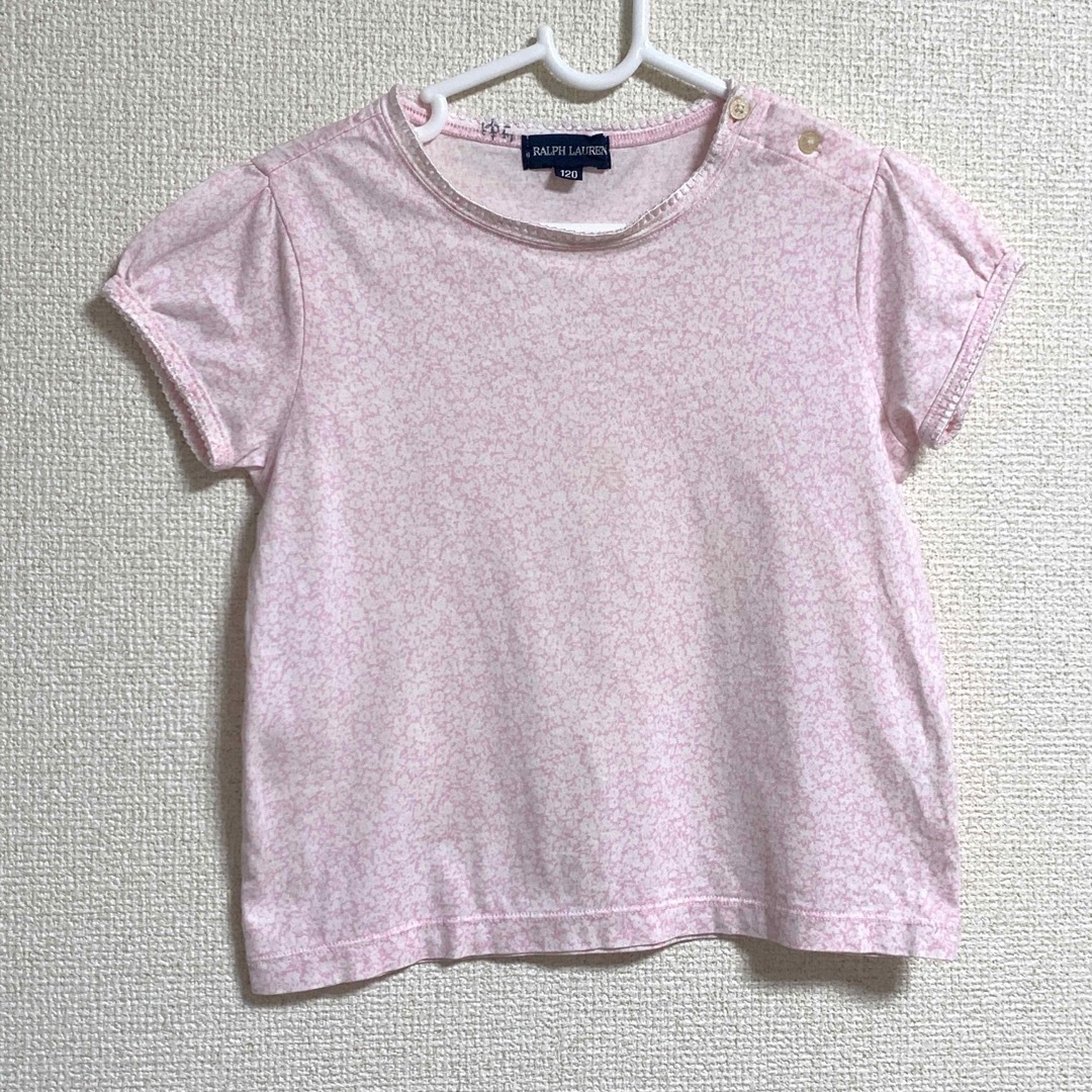 Ralph Lauren(ラルフローレン)のラルフローレン 半袖 Tシャツ 子供服 キッズ 女の子 120 ピンク 日本製 キッズ/ベビー/マタニティのキッズ服女の子用(90cm~)(Tシャツ/カットソー)の商品写真