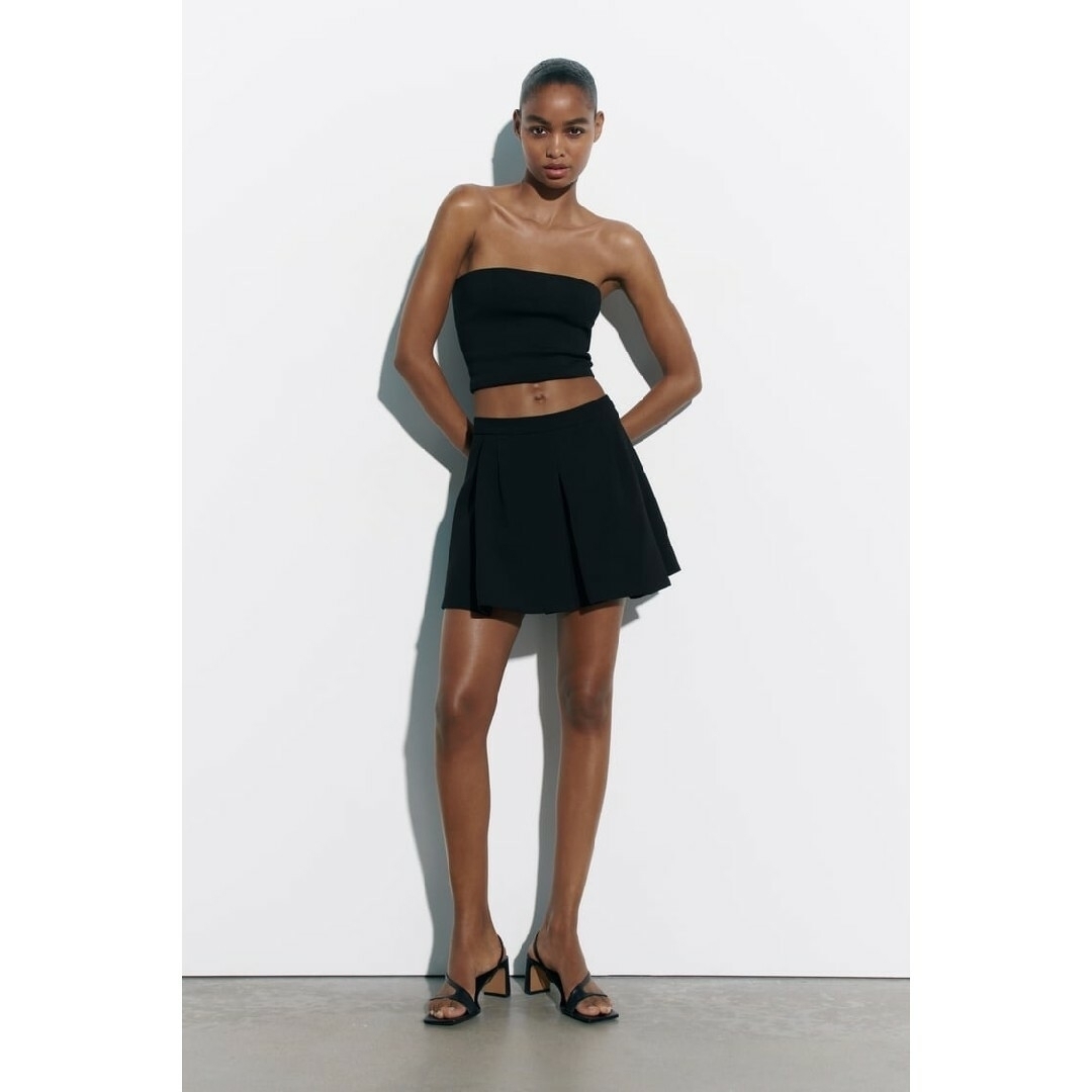 ZARA - ZARA プリーツパンツスカート Mサイズ ブラックの通販 by ZARA - ZARA プリーツパンツスカート Mサイズ ブラックの通販 by