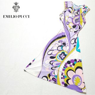 EMILIO PUCCI プッチ柄 マルチカラー アシンメトリー ワンピース