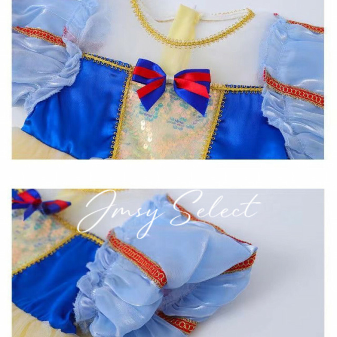 Disney(ディズニー)の130cm▶︎半袖白雪姫ドレス　カチューシャ付き　ディズニー　プリンセスドレス キッズ/ベビー/マタニティのキッズ服女の子用(90cm~)(ドレス/フォーマル)の商品写真
