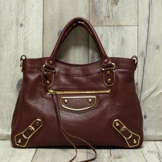 バレンシアガバッグ(BALENCIAGA BAG)のバレンシアガ・ラムレザー シティバッグ ◇エンジ系　美品 (ハンドバッグ)