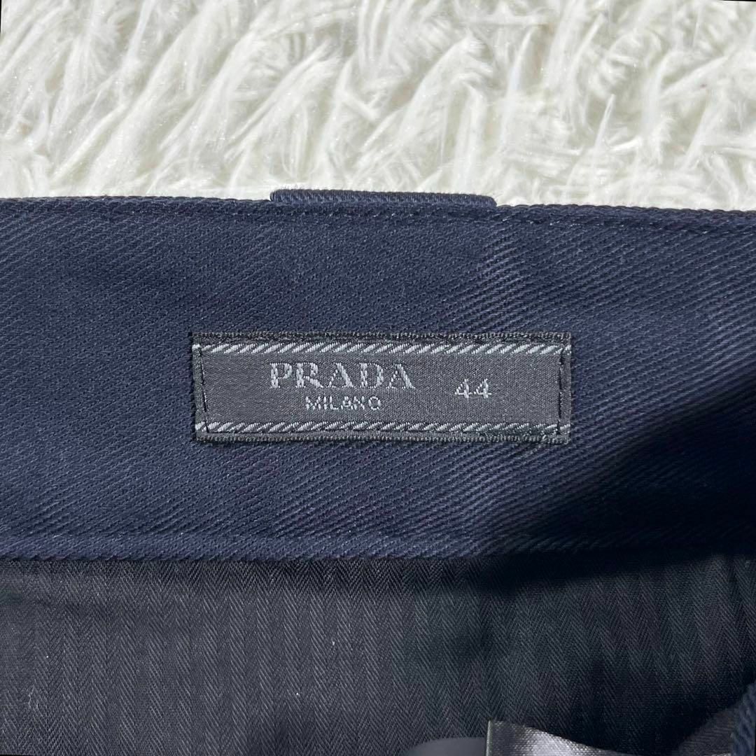 【極美品】PRADA プラダ　18AW ラバータグロゴワッペン　ストレートパンツ