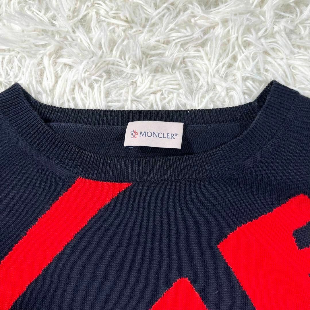 【極美品】MONCLER モンクレール フロントロゴコットンニット デカロゴ