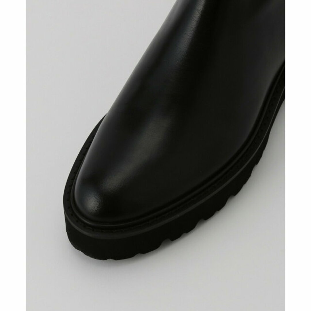 ROPE’(ロペ)の【ブラック（01）】【35.5】リアルレザートラックソールショートブーツ レディースの靴/シューズ(ブーツ)の商品写真