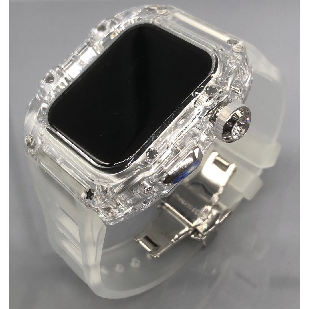 sクリア☆アップルウォッチバンド ラバーベルト カバー Apple Watchの ...