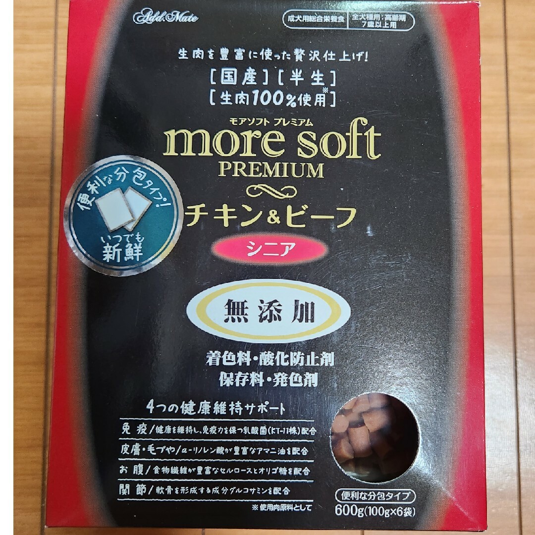 Petio ペティオ アドメイト モアソフト プレミアム チキンビーフ シニア 600gの通販 by 晴ちゃんママ モアソフト moresoft チキン シニア 600g 4903588141423