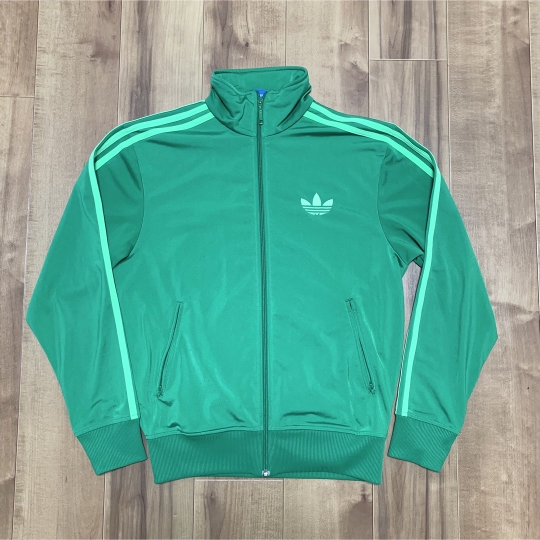 希少!adidas ジャージ 上下 メンズM 緑 セットアップ トレフォイルロゴ