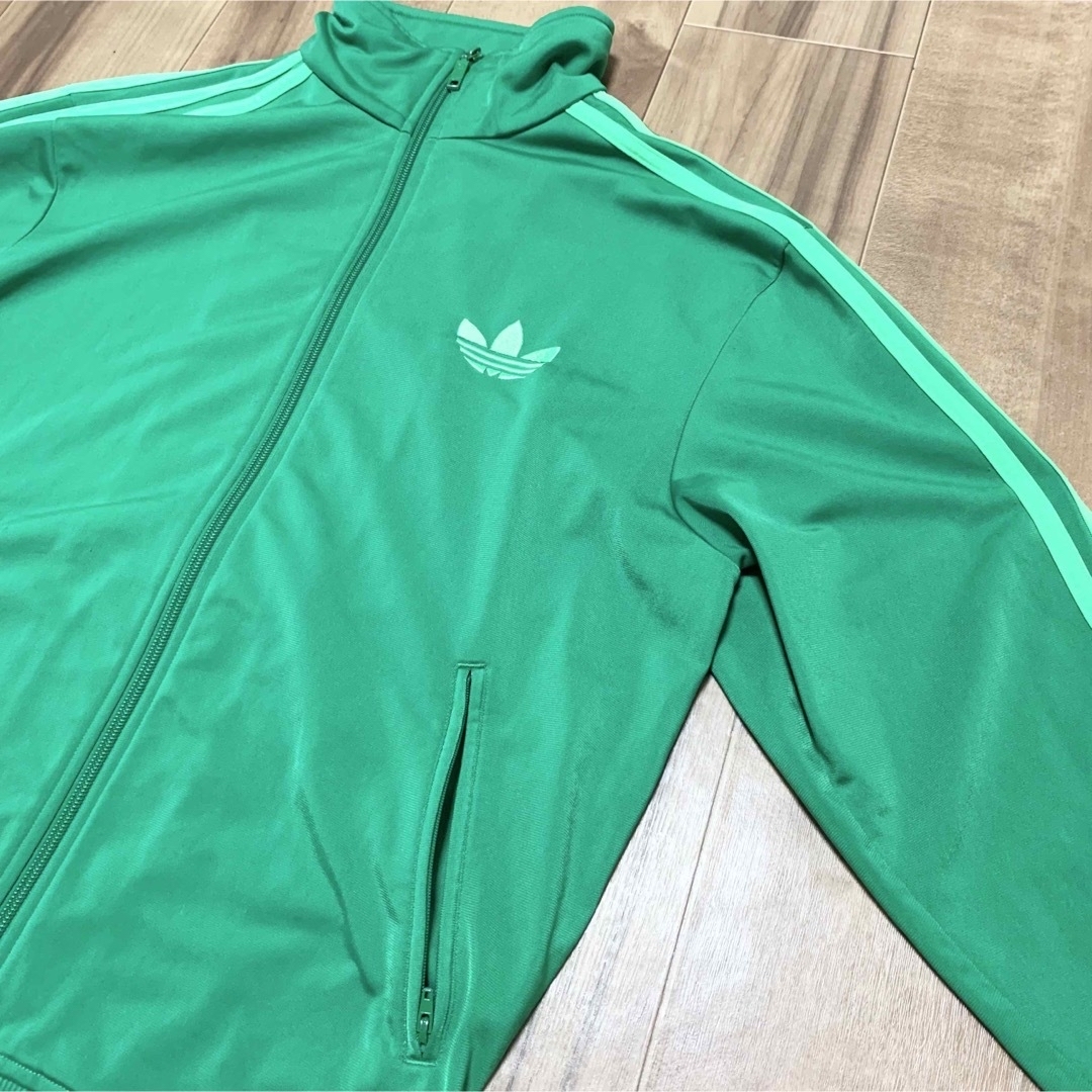 希少!adidas ジャージ 上下 メンズM 緑 セットアップ トレフォイルロゴ