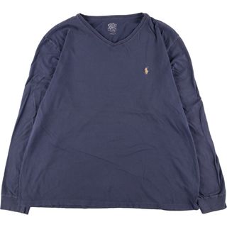 ラルフローレン(Ralph Lauren)の古着 ラルフローレン Ralph Lauren POLO RALPH LAUREN Vネック ロングTシャツ ロンT メンズXXL /eaa358767(Tシャツ/カットソー(半袖/袖なし))