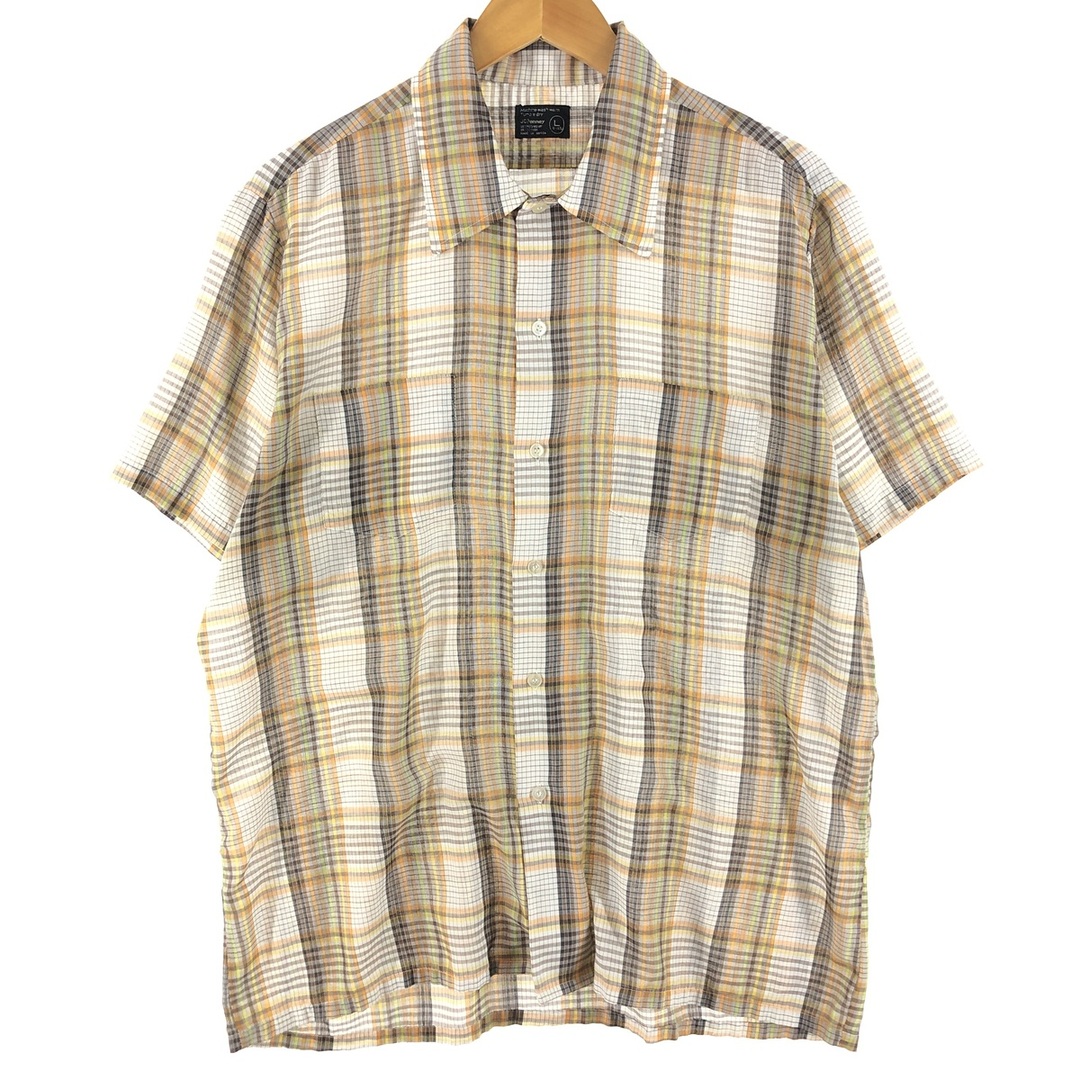 半袖チェックシャツ素材70年代 ジェイシーペニー J.C.Penney 半袖 ...