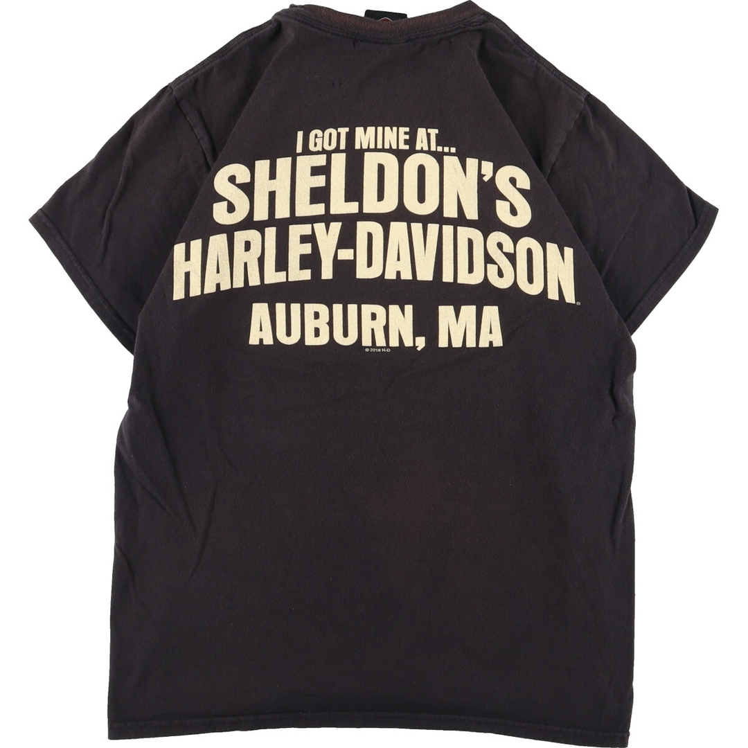 ハーレーダビッドソン Harley-Davidson 両面プリント モーターサイクル バイクTシャツ メンズS /eaa358636 1