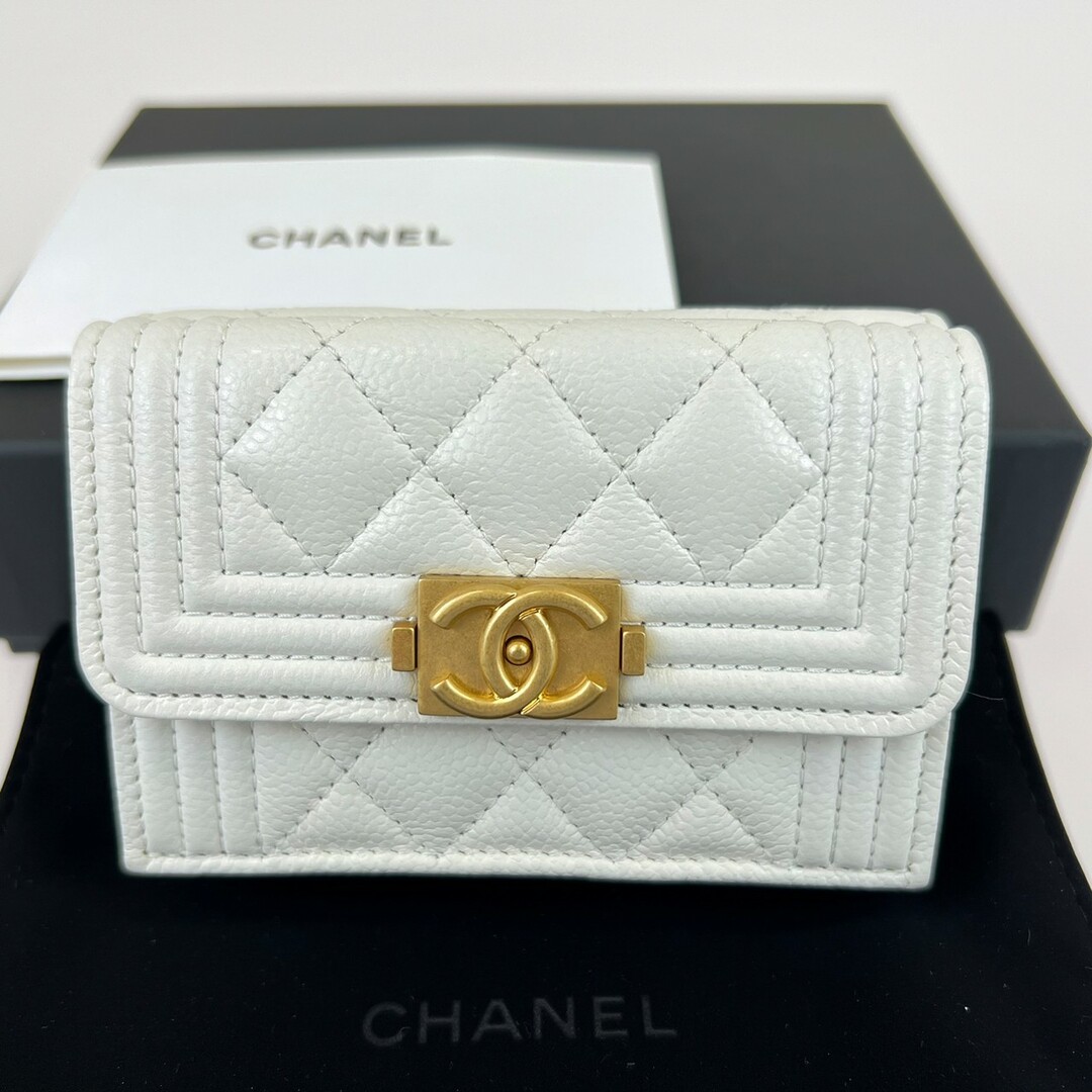 極美品 シャネル CHANEL スモールフラップウォレット 三つ折り財布