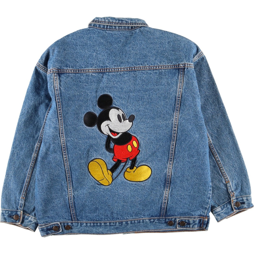 カラーブラック90s OLD Mickey デニムジャケット vintage ダメージ