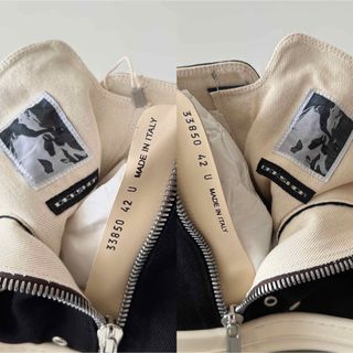 新品27cm RICK OWENS DRKSHDW ブラック 刺繍入りスニーカー-