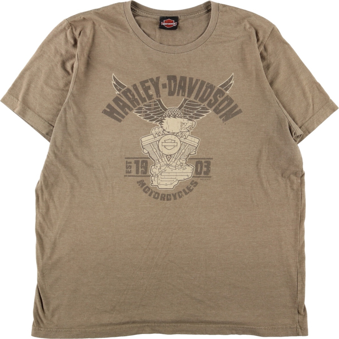 Harley Davidson(ハーレーダビッドソン)の古着 ハーレーダビッドソン Harley-Davidson 両面プリント モーターサイクル バイクTシャツ メンズM /eaa358625 メンズのトップス(Tシャツ/カットソー(半袖/袖なし))の商品写真