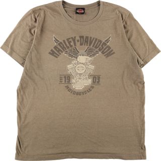 ハーレーダビッドソン(Harley Davidson)の古着 ハーレーダビッドソン Harley-Davidson 両面プリント モーターサイクル バイクTシャツ メンズM /eaa358625(Tシャツ/カットソー(半袖/袖なし))