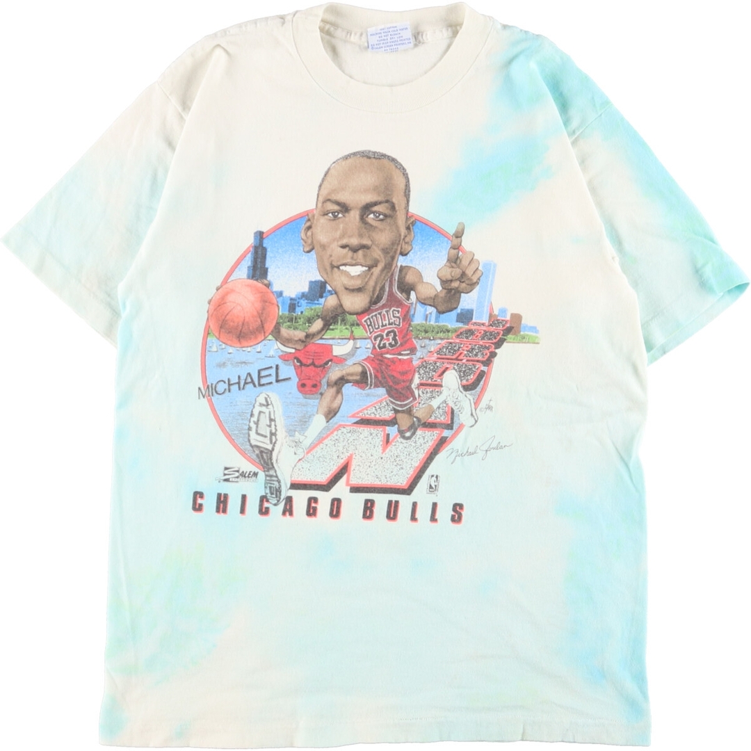 90年代 SALEM SPORTSWEAR NBA CHICAGOBULLS シカゴブルズ MICHAEL JORDAN マイケルジョーダン スポーツプリントTシャツ USA製 メンズM ヴィンテージ /eaa358687