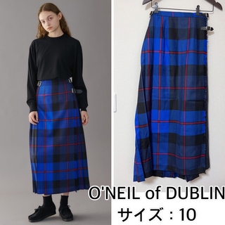 オニールオブダブリン(O'NEIL of DUBLIN)の新品❤️O'NEIL of DUBLIN ウールロングキルトスカート　チェック(ロングスカート)