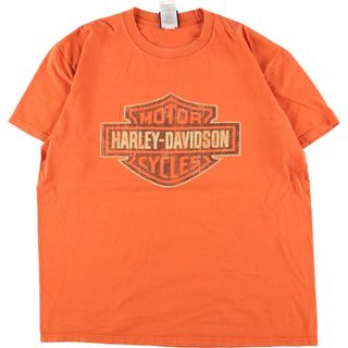 ハーレーダビッドソン(Harley Davidson)の古着 ハーレーダビッドソン Harley-Davidson 両面プリント モーターサイクル バイクTシャツ メンズL /eaa358683(Tシャツ/カットソー(半袖/袖なし))