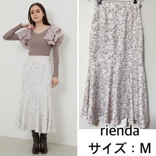 リエンダ(rienda)のrienda❤️シャドーフラワーバックテールスカート　リエン花柄　フラワー(ロングスカート)