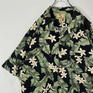 ジャマイカ　ジャックス　ハワイアン　オープンカラーシャツ　アロハ　ブラックXL(シャツ)