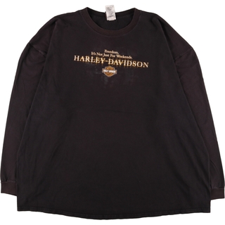 ハーレーダビッドソン(Harley Davidson)の古着 ビッグサイズ ハーレーダビッドソン Harley-Davidson 両面プリント ロングTシャツ ロンT フリーサイズ /eaa358662(Tシャツ/カットソー(半袖/袖なし))