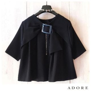 アドーア(ADORE)の◆幻◆ 希少新品 ADORE 定価3.2万円 ブロアンバーバックベルトブラウス(シャツ/ブラウス(半袖/袖なし))