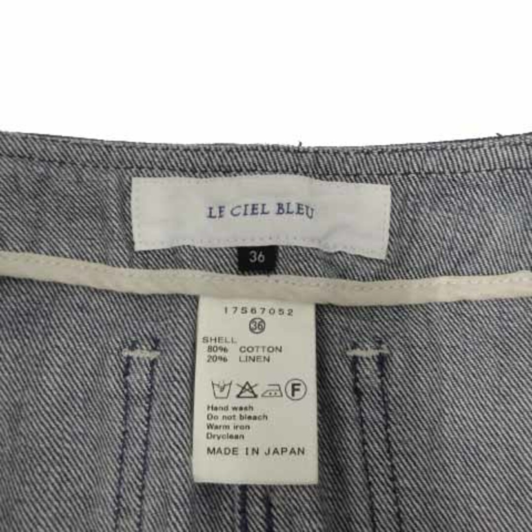 LE CIEL BLEU(ルシェルブルー)のルシェルブルー スカート デニム 台形 ミモレ丈 ボタンダウン 日本製 青 36 レディースのスカート(ロングスカート)の商品写真