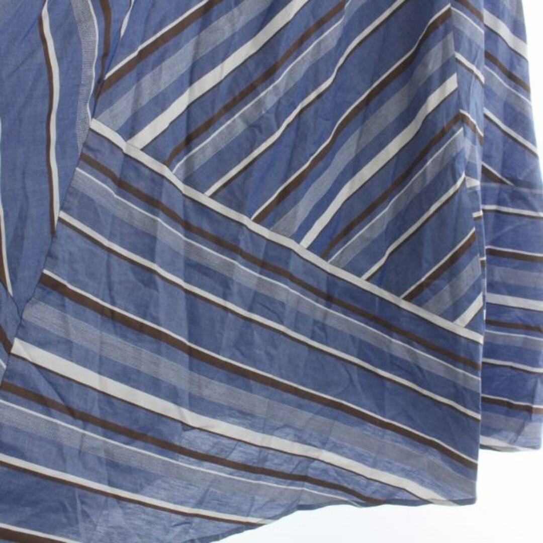 STRAWBERRY-FIELDS(ストロベリーフィールズ)のストロベリーフィールズ フレアスカート イージー ロング ストライプ 2 青 レディースのスカート(ロングスカート)の商品写真