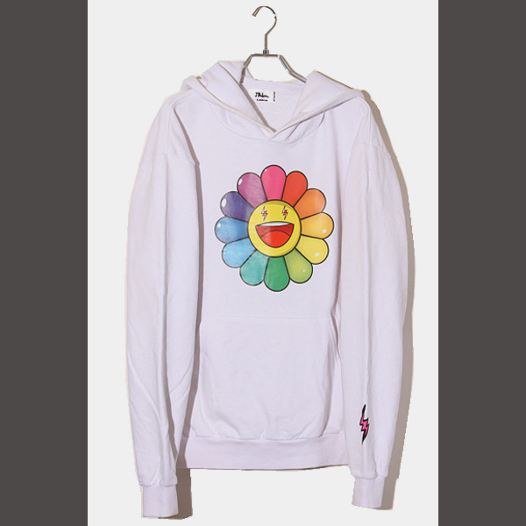 J・Balvin ジェイ バルヴィン パーカー 村上隆 Kaikai Kiki カイカイ キキ フラワースウェットパーカー Blanco Large Flower Hoodie 20AW ホワイト 白 XL トップス プルオーバー 長袖【メンズ】