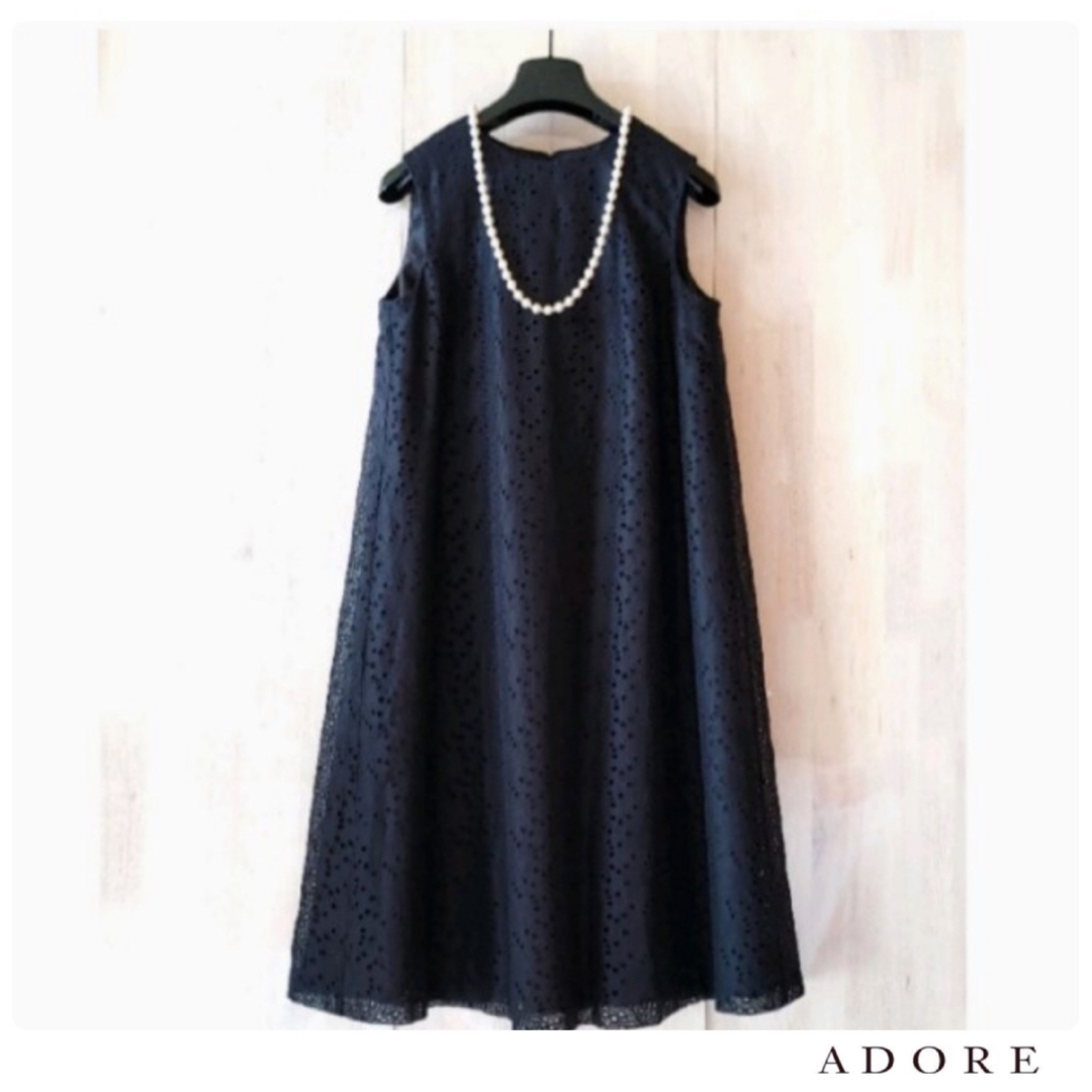 ◆幻◆希少　定価6.5万円 ADORE　シルクエンブロイダリーワンピース　結婚式