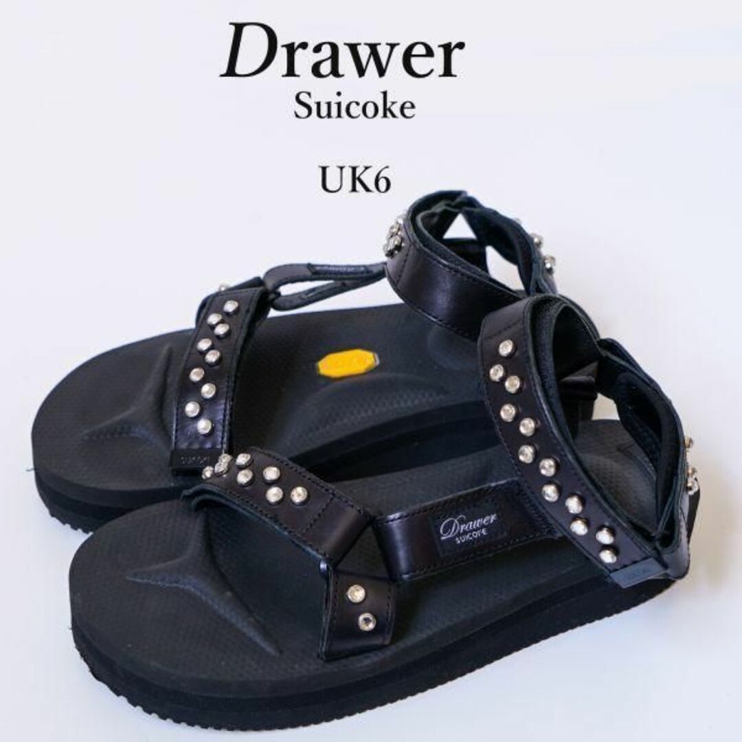 サンダルドゥロワー 別注 Drawer Suicoke ビジューサンダル 21 ブラック