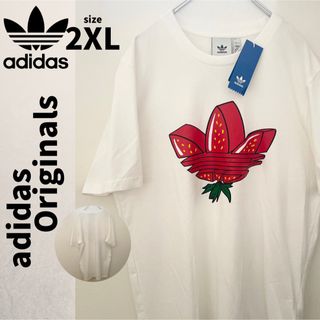 アディダス(adidas)の☆新品 adidas Originals Tシャツ デザインロゴ 白T ゆるだぼ(Tシャツ/カットソー(半袖/袖なし))