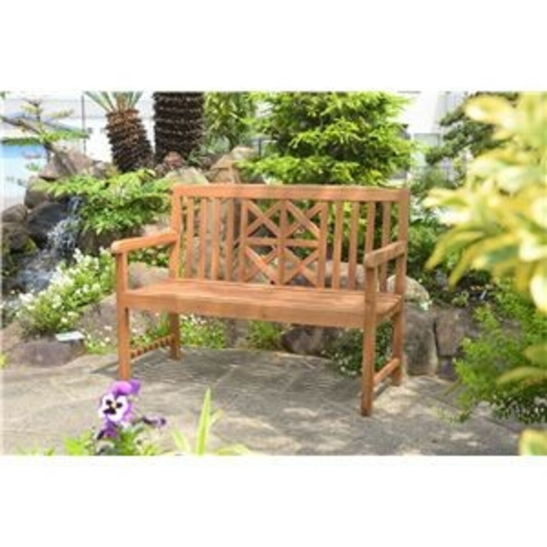 ベンチ ベンチ椅子 幅115cm ライトブラウン 木製 組立品 ベランダ