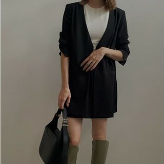 アメリヴィンテージ(Ameri VINTAGE)のAmeriVINTAGE完売品TWILL COLLARLESS JACKET(ノーカラージャケット)