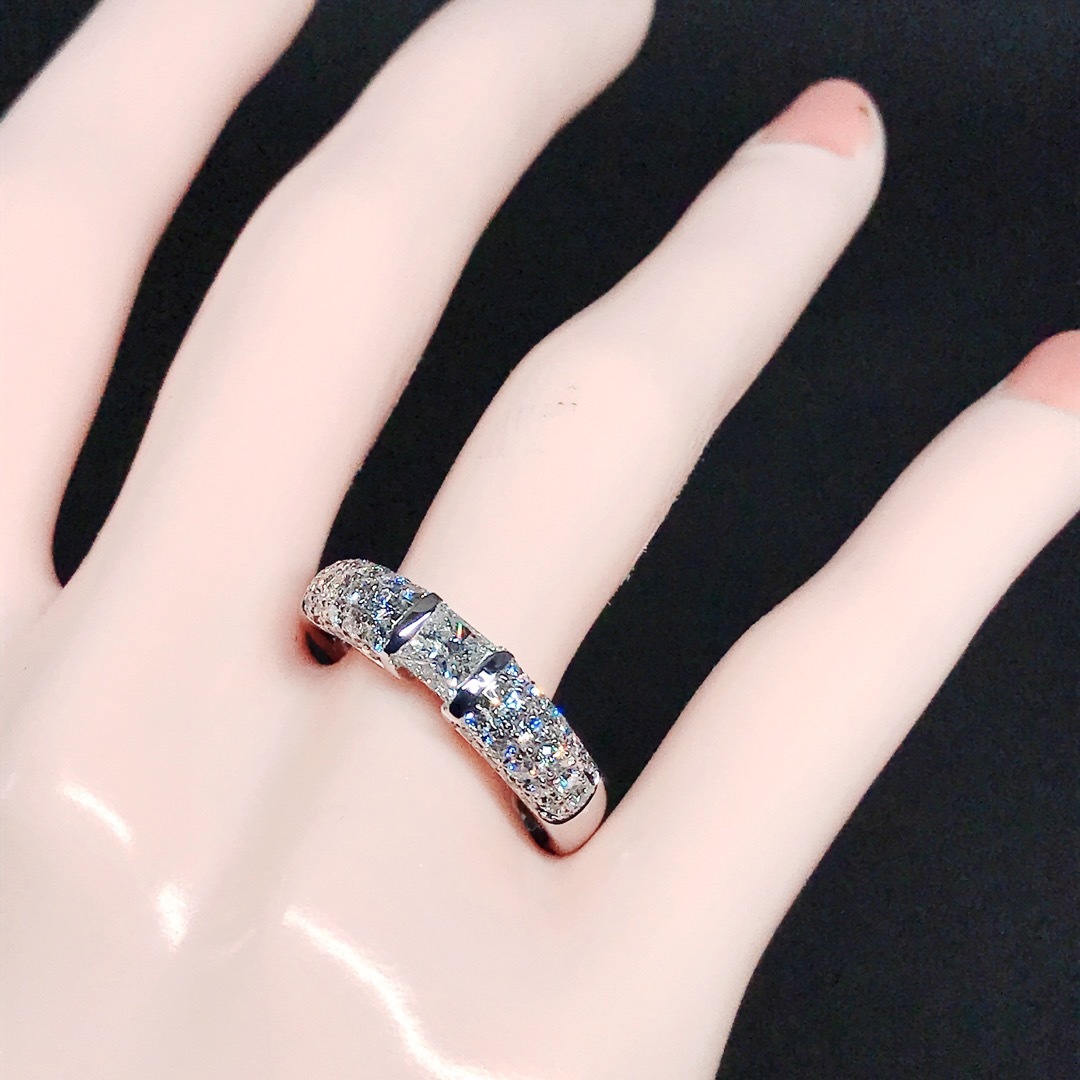 モニッケンダム ダイヤモンド1.23ct リング PT900 プリンセス パヴェ レディースのアクセサリー(リング(指輪))の商品写真