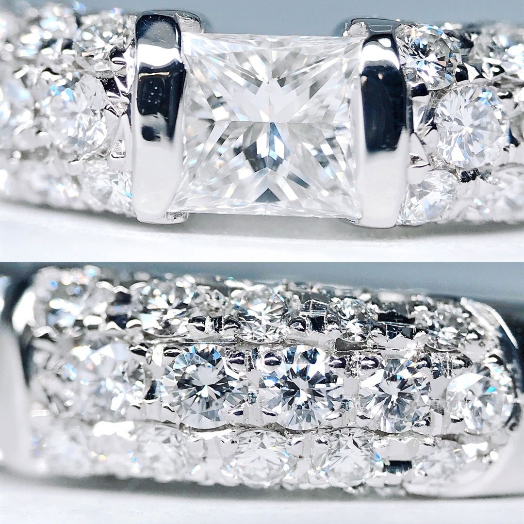 モニッケンダム ダイヤモンド1.23ct リング PT900 プリンセス パヴェ レディースのアクセサリー(リング(指輪))の商品写真