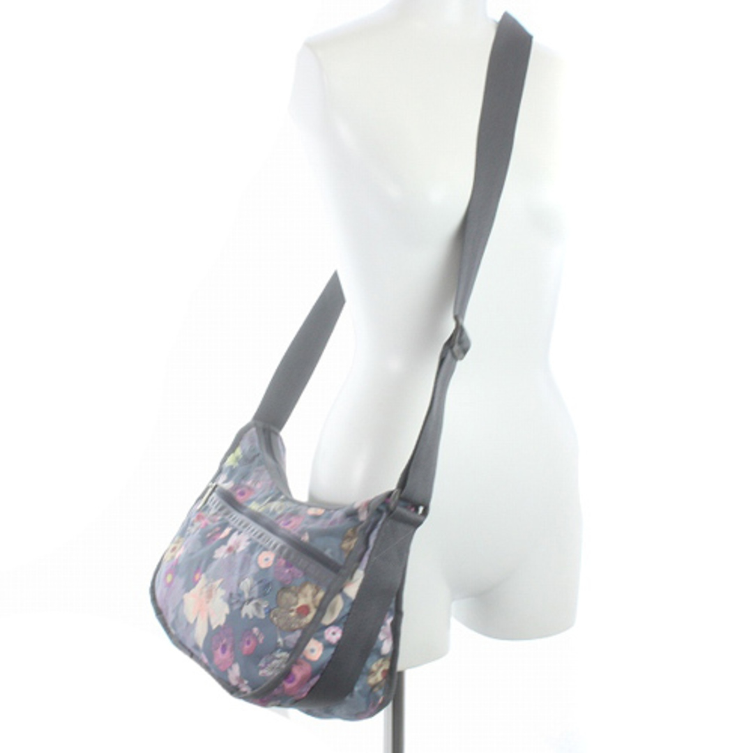 LeSportsac - レスポートサック ショルダーバッグ 花柄 ロゴ グレー 青
