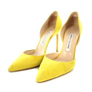 マノロブラニク(MANOLO BLAHNIK)のマノロブラニク パンプス ポインテッドトゥ ハイヒール 25cm 黄(ハイヒール/パンプス)