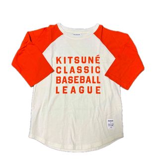 メゾンキツネ(MAISON KITSUNE')のReebok×MAISON KITSUNE ラグランT オレンジ(Tシャツ(半袖/袖なし))