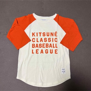 メゾンキツネ(MAISON KITSUNE')のReebok×MAISON KITSUNE ラグランT オレンジ(Tシャツ(半袖/袖なし))