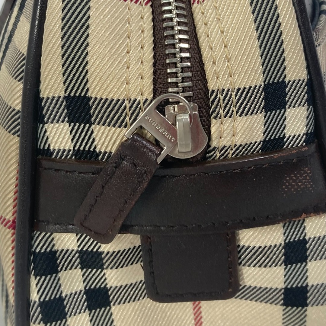 BURBERRY(バーバリー)のバーバリー BURBERRY ミニボストンバッグ チェック カバン  ハンドバッグ キャンバス/レザー ベージュ レディースのバッグ(ハンドバッグ)の商品写真