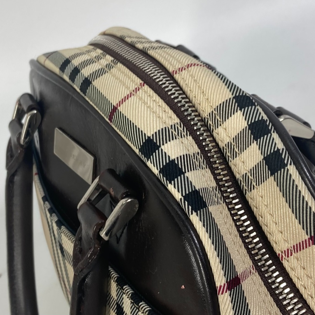 BURBERRY(バーバリー)のバーバリー BURBERRY ミニボストンバッグ チェック カバン  ハンドバッグ キャンバス/レザー ベージュ レディースのバッグ(ハンドバッグ)の商品写真