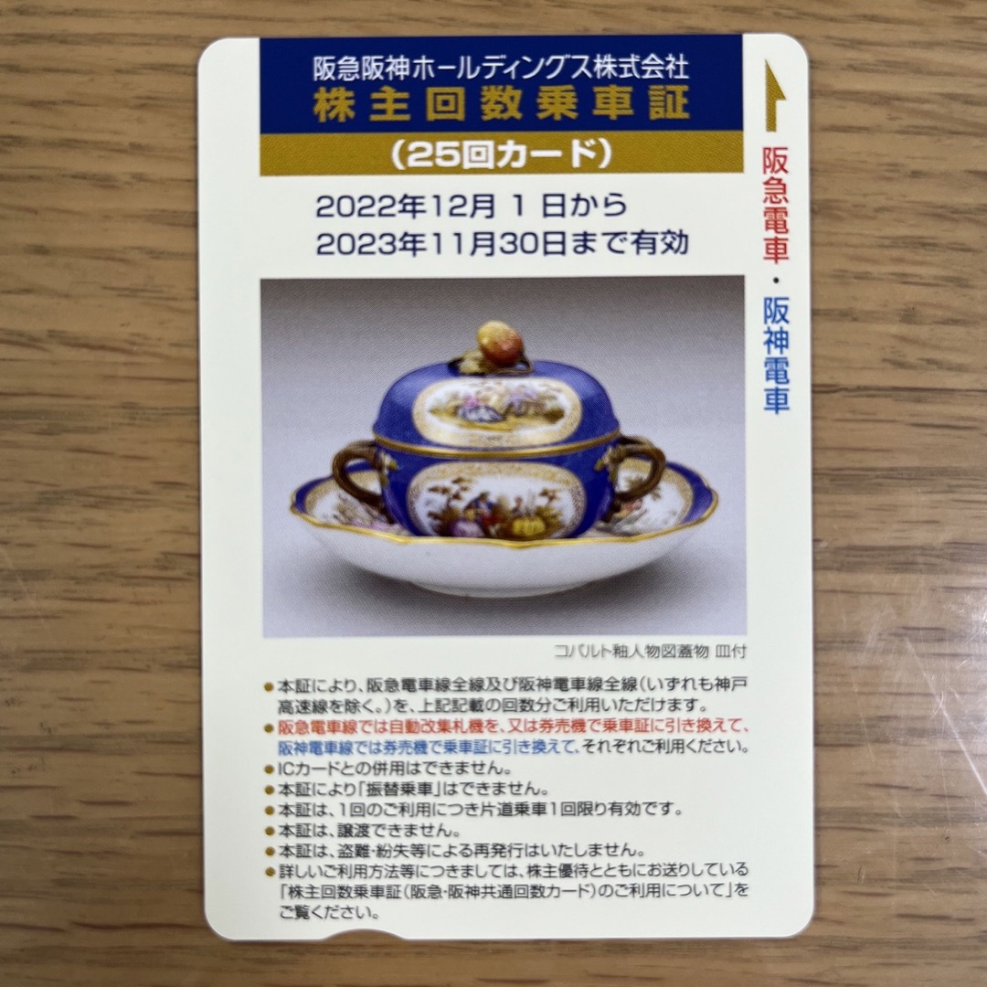 阪急阪神ホールディングス株式会社　株主優待乗車券(2023年11月30日)