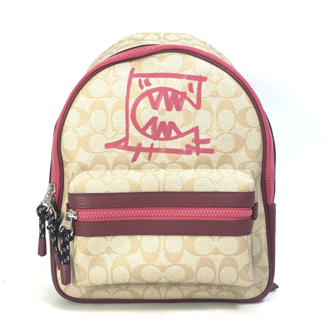 コーチ COACH VALE MEDIUM CHARLIE 　 1509 シグネチャー バックパック カバン リュックサック PVC/レザー ベージュ  美品 | フリマアプリ ラクマ