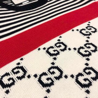 即完売 GUCCI グッチ GG刺繍満載 ストライプ ニット セーター⭐︎