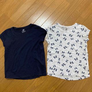 エイチアンドエム(H&M)のオーガニックコットンTシャツ　2枚　H&M 110(Tシャツ/カットソー)