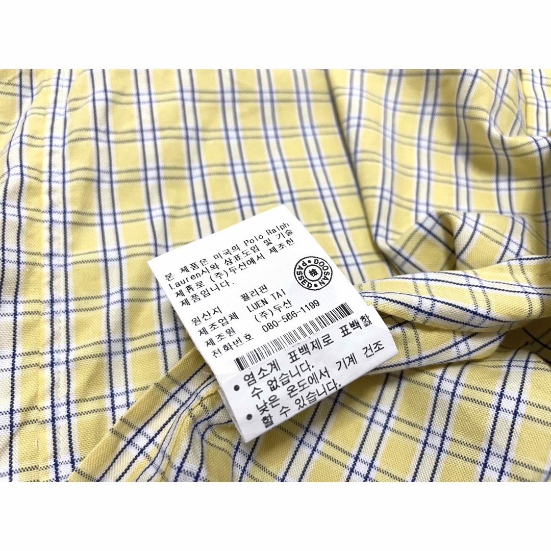 ラルフローレン 黄色 イエロー チェック柄 半袖 オーバーサイズ ラルフローレン 黄色 イエロー チェック柄 半袖 オーバーサイズ